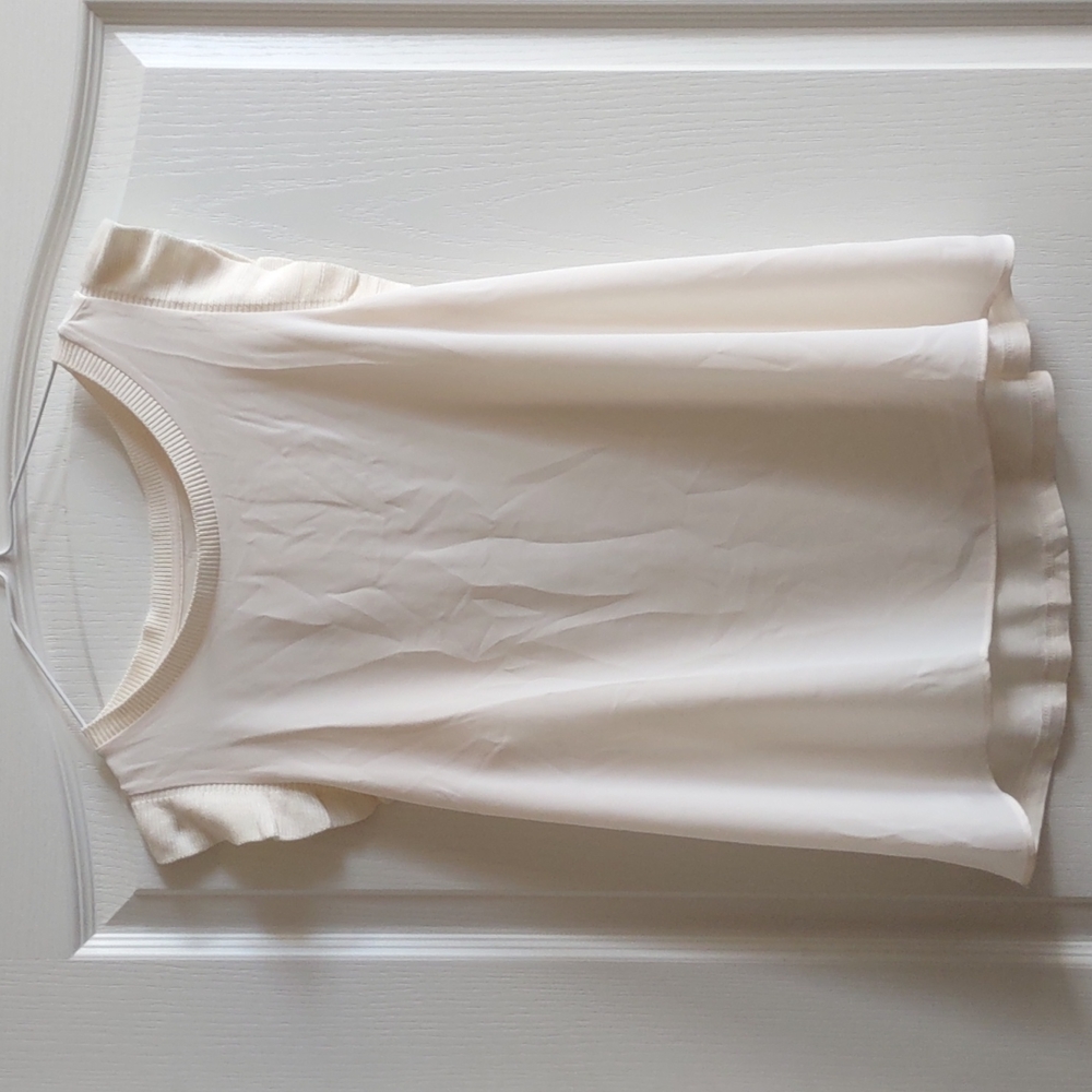 Loft Cream Soft Sleeveless Blouse, Small